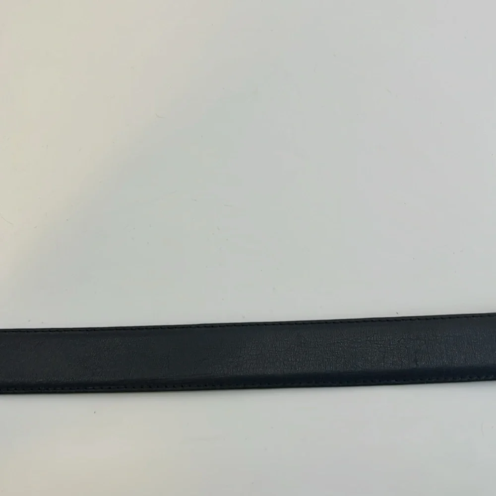 FOSSIL Black Leather Belt with Silver Tone Buckle & Tip - Men’s size 38
